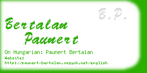 bertalan paunert business card